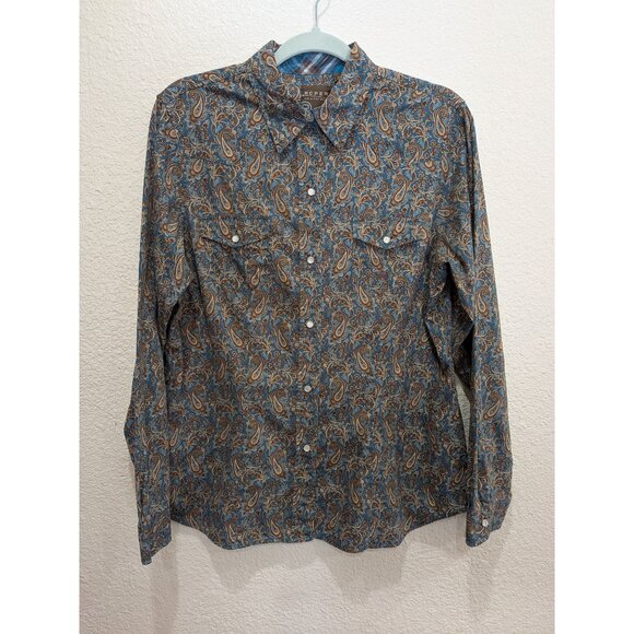 Roper Tops - ROPER Womens Western Paisley Button Up Pearl Snap Size Large Cotton